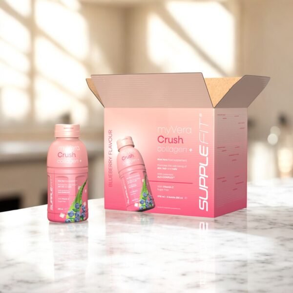 MYVERA CRUSH Collagen + | Complément alimentaire en bouteille unidose de 285 ml (6 bouteilles) - 1710 ml - INTB001-06