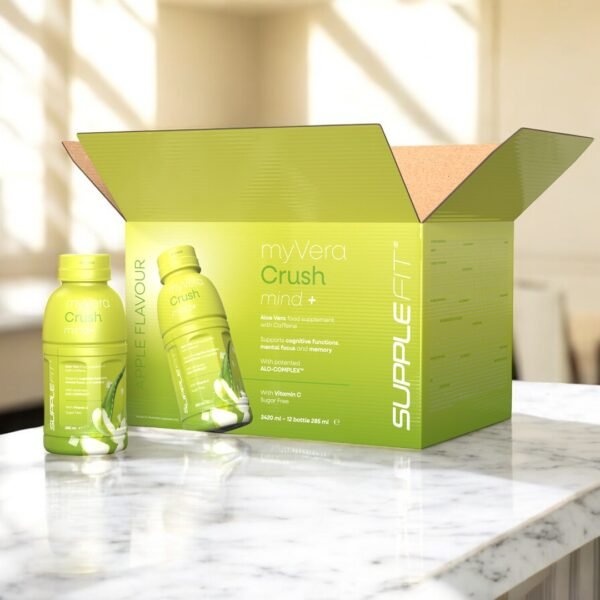 MYVERA CRUSH Mind + | Complément alimentaire en bouteille unidose de 285 ml (12 bouteilles) - 3420 ml - INTB002-12